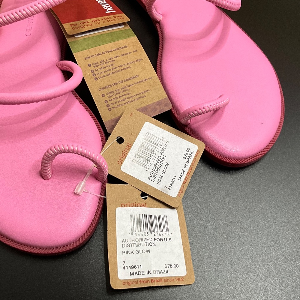 Havaianas Una Pitanga Sandals-Pink Glow US Women’s 7/ EU 36. NWT Strappy Sandals - Picture 2 of 7